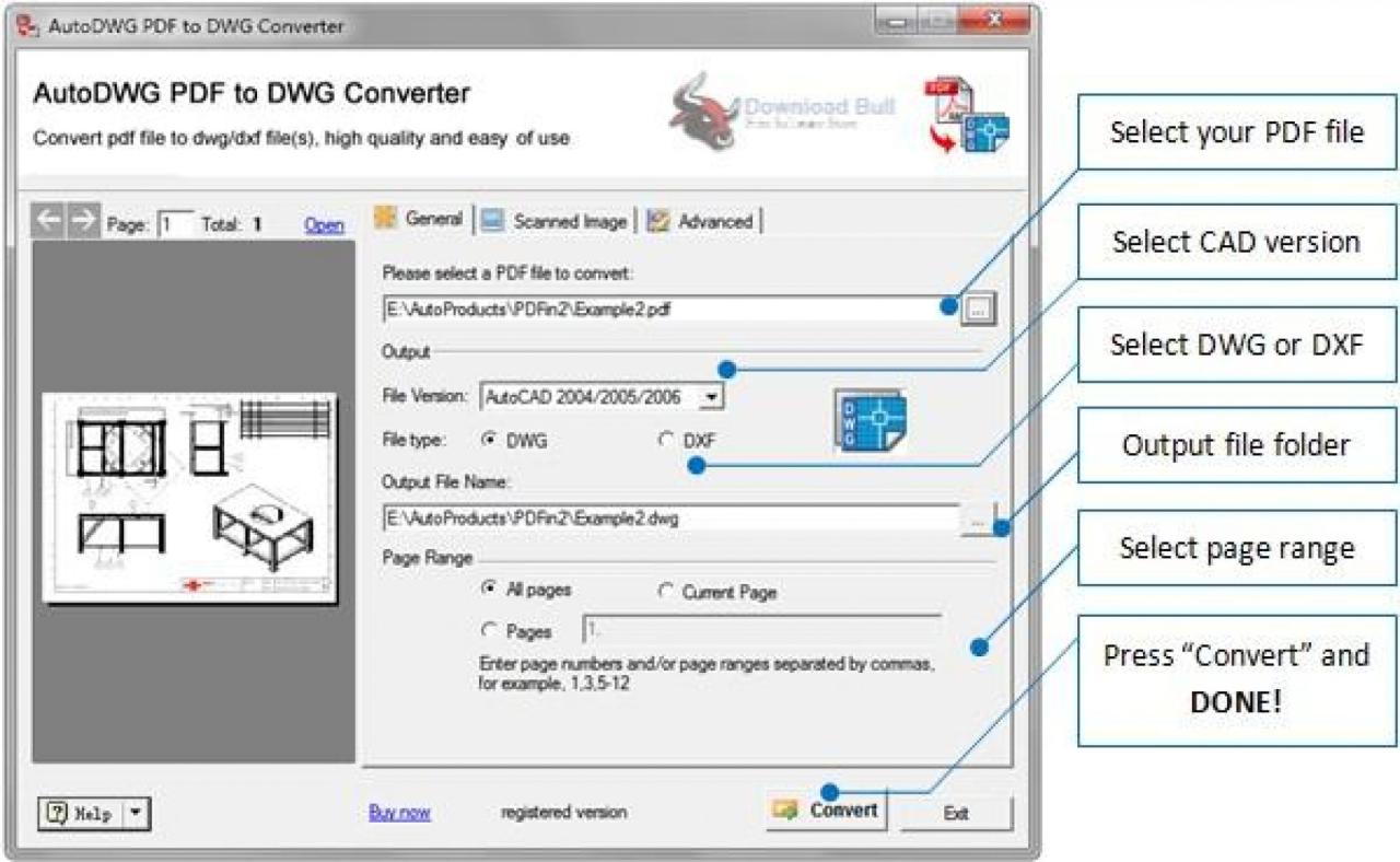 Pdf to dwg converter