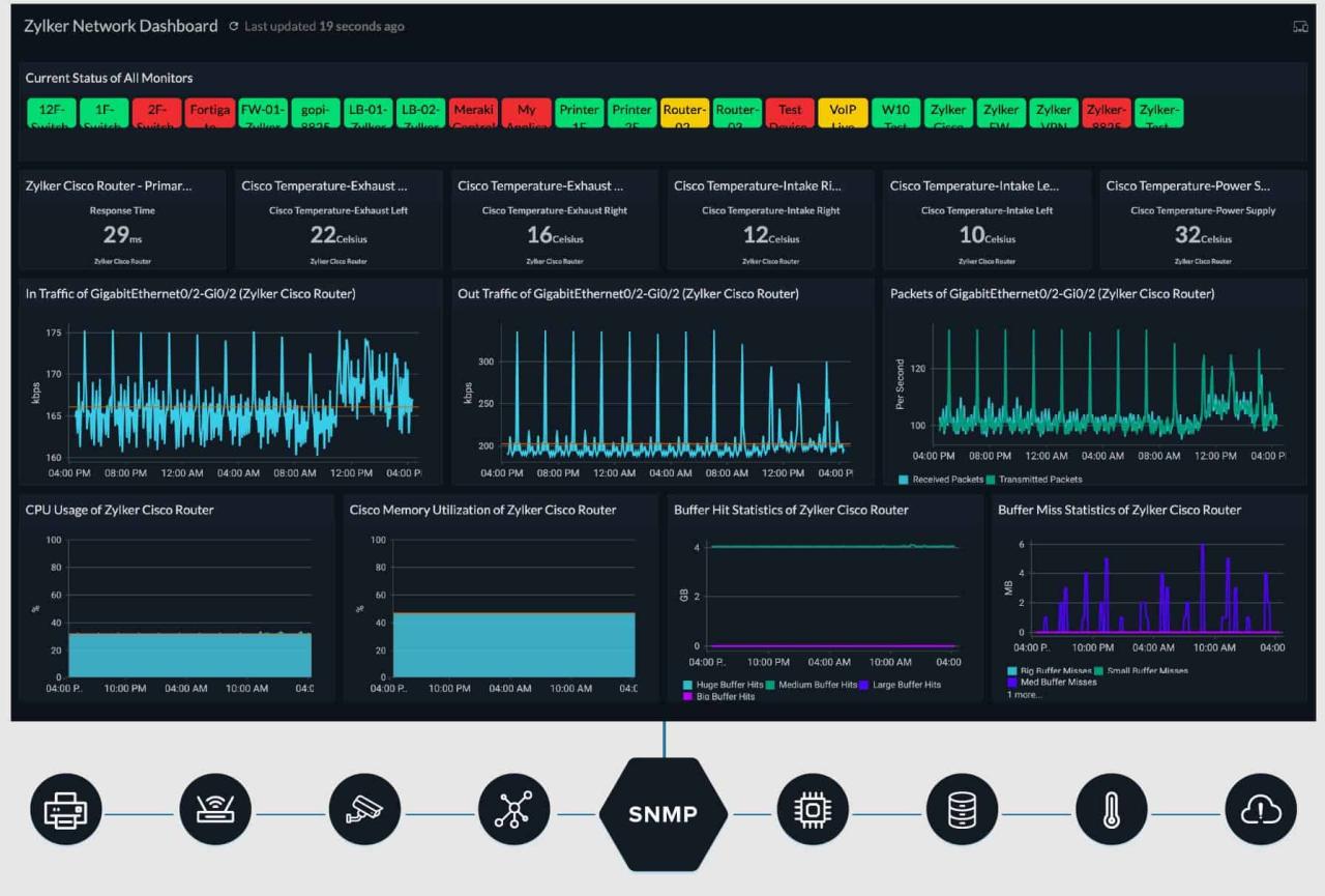 Remote network monitoring software