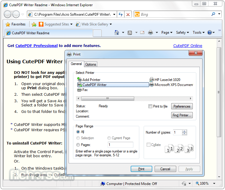 Cute pdf writer