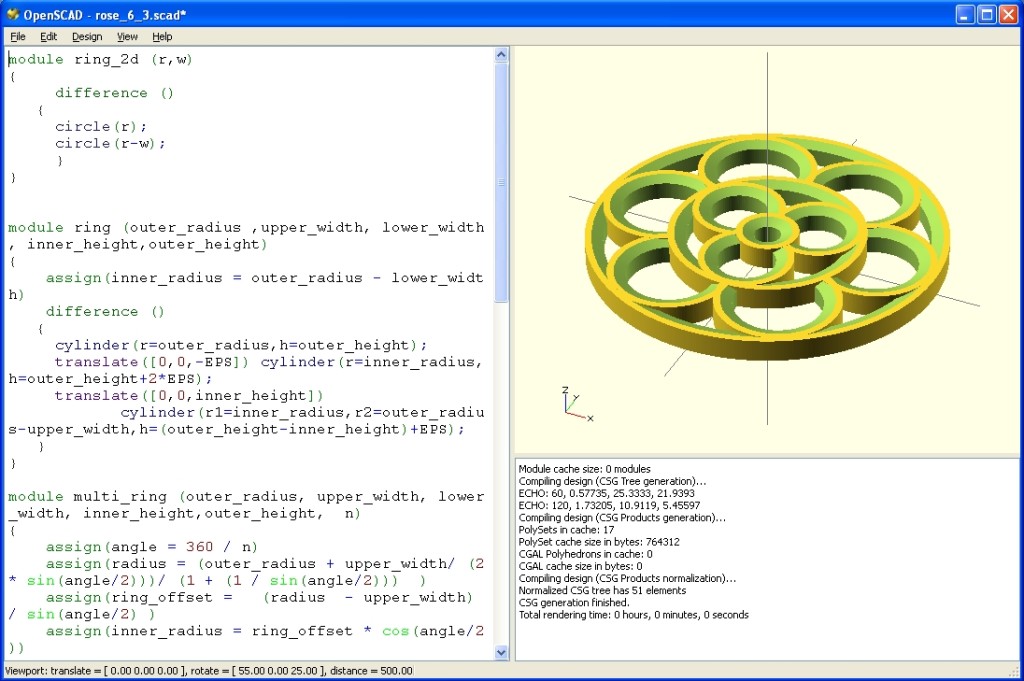 Openscad 3d meccanismocomplesso